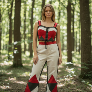 Outlaw Duchess | Abstract Colorblock Cotton Co-ord Set for Women