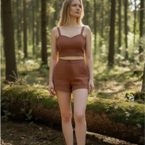 Woodland Ease | Earth Tone Cotton Co-ord Set for Women