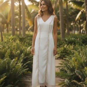Ivory Bloom | Meadow Lace Cotton Dress for Women